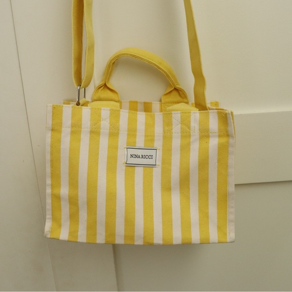 Nina Ricci Yellow & White Stripped Lunch Bag - Picture 2 of 8